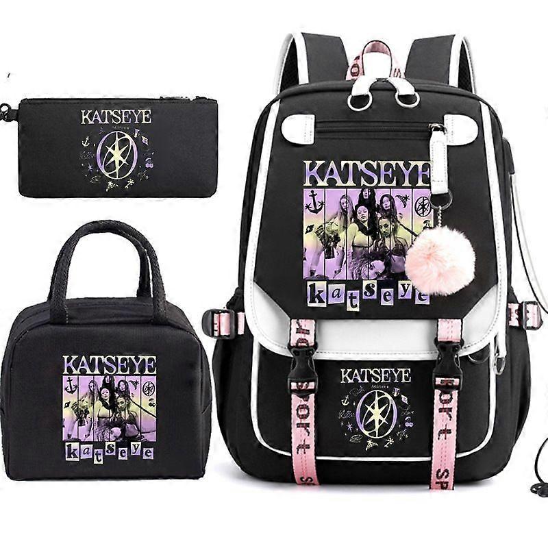2026Katseye backpack large capacity casual backpack 3pc