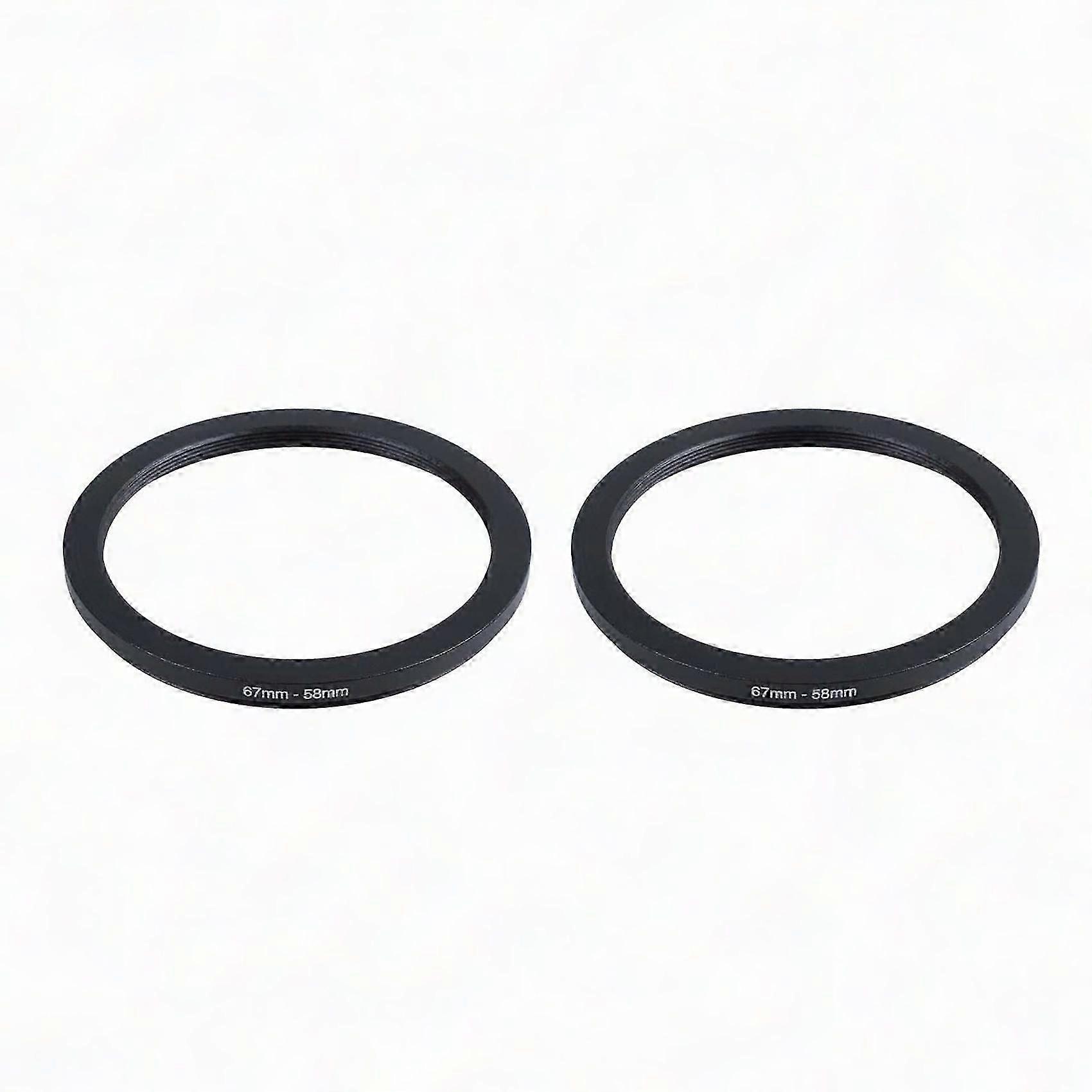 2pcs 67mm to 58mm Black Step Down Ring Adapter for Camera Lens