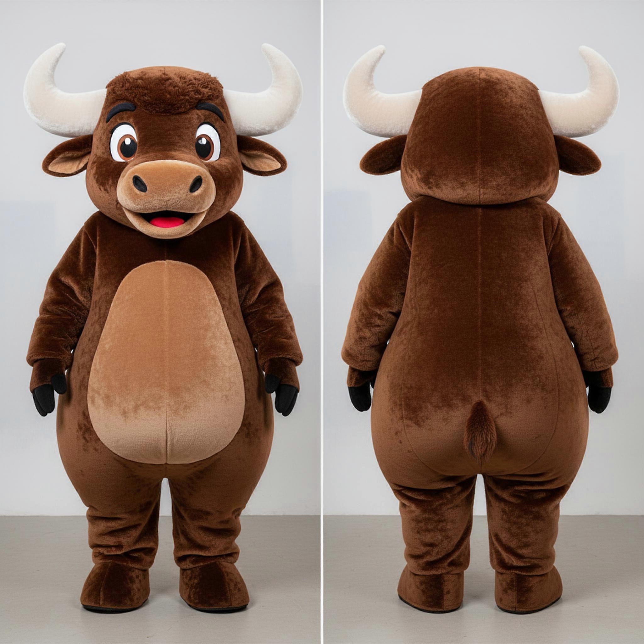 MASTICOT Brown Rounded Buffalo Mascot
