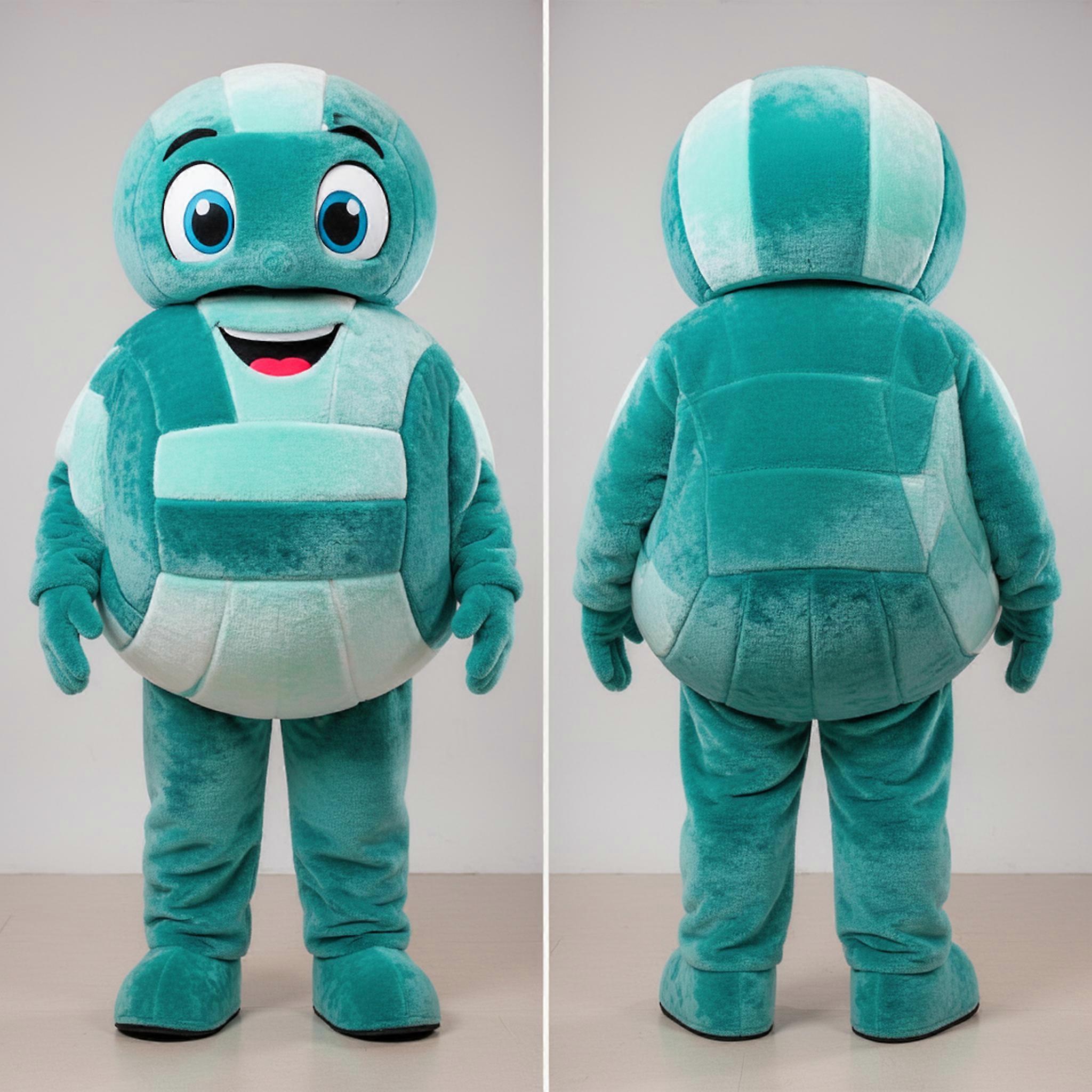 MASTICOT Teal Rounded Volleyball Ball Mascot
