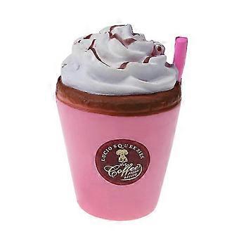 Squishy Toy Jumbo Kaffekopp Sakte Rising Kawaii Dessert Design Lys Kremduft Rosa