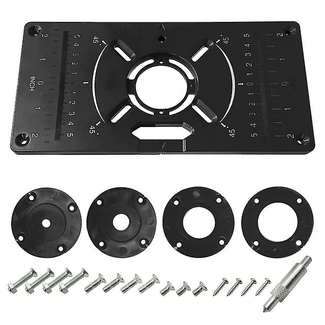 Carpinte Router Table Insert Plate Woodworking Benches Aluminium Wood Router Trimmer Models Engraving Milling Machine With Rings