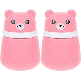 2pcs Cartoon Bear Powder Puff Case with EasyRemove Lid, Mess Talcum Powder Container for Travel