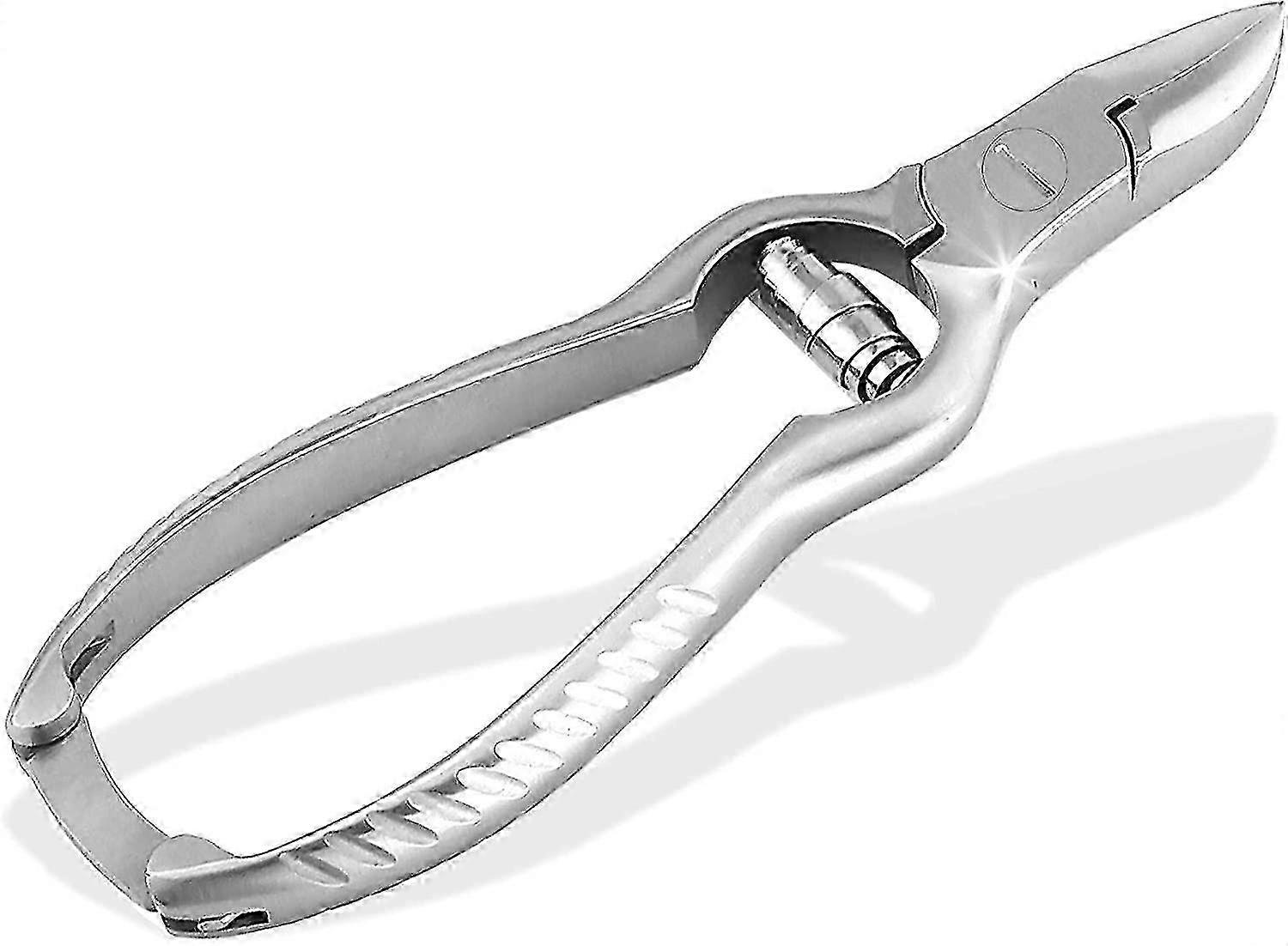 Nail Clippers With Buffer Spring, Ribbed Handles With Cutting Head