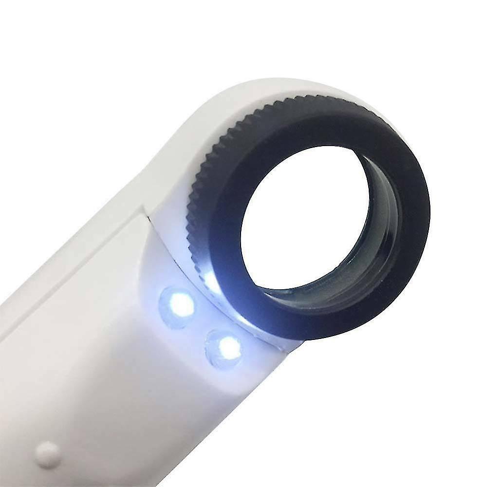 40x 2 Led Light Magnifying Magnifier Glass Jeweler Eye Jewelry Loupe Loop With
