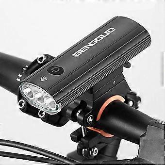 Night Riding Rechargeable LED Bicycle Headlight, 3000mAh Power Bank, USB Charging, Water-Resistant Front Bicycle Light with Adjustable Mount