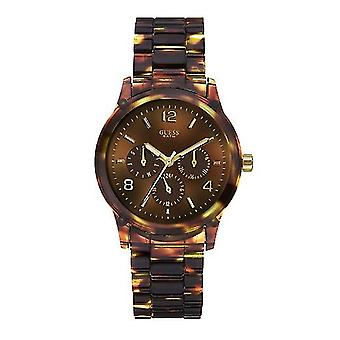 R. guess ladies s11 shell watch for Women Analog Quartz with Plastic bracelet W13572L1