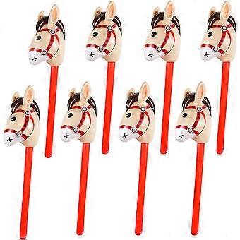 8PCS Inflatable Stick Horse-Pony/Christmas/Western Cowboy/Horse Baby Shower