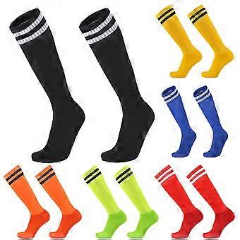 Breathable Anti-Slip Long Tube Socks for Soccer Football – Green & Black for Adults and Kids