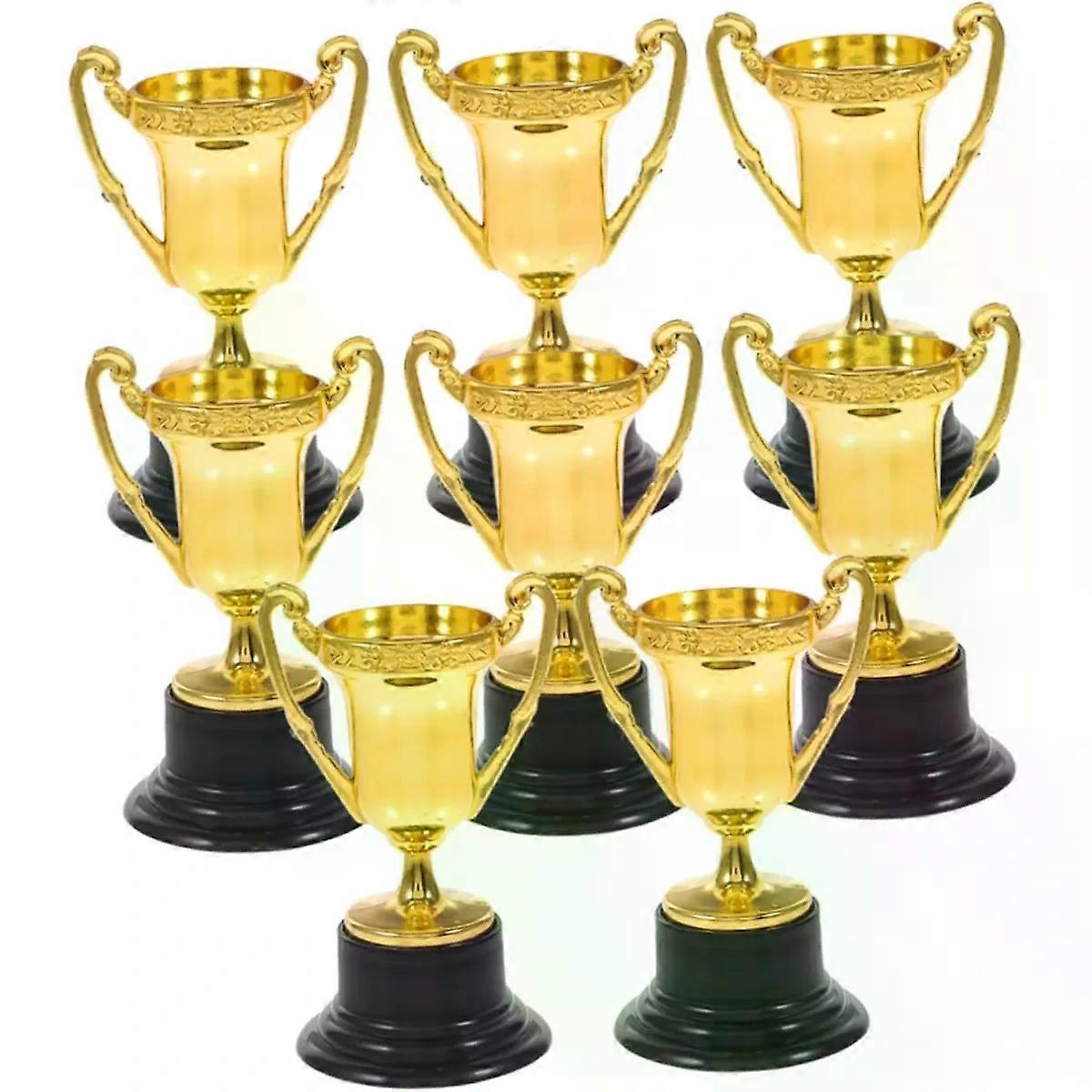 8pcs Plastic Trophy Props Simulated Small Trophy with Base
