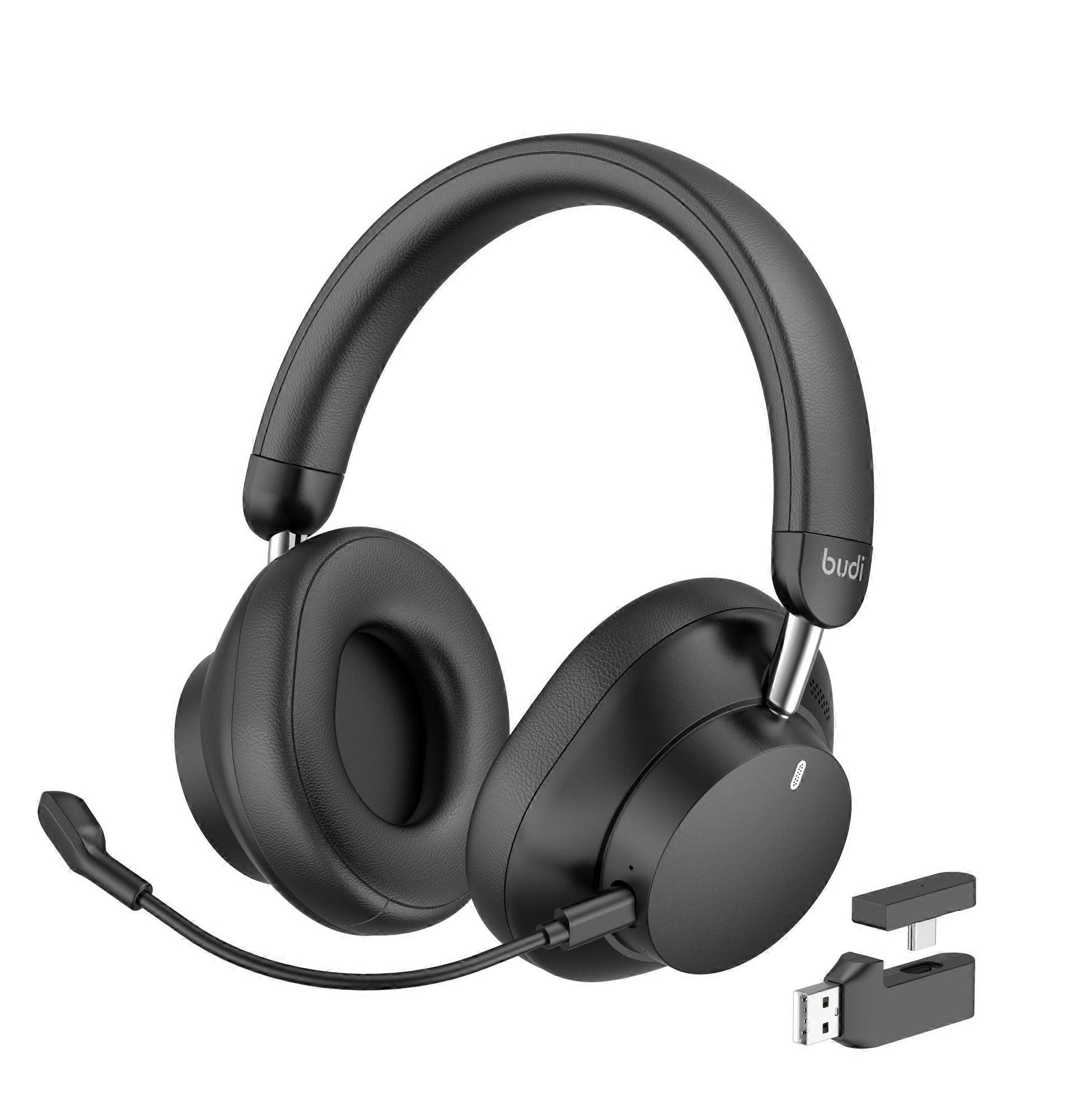 Budi Wireless Gaming Headset 2.4G Bluetooth Wired 40mm Drivers 33H