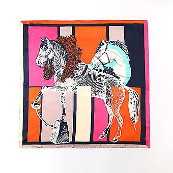 AVEKI35 x 35 Women Square Stain Silk Like Head Scarf Hair Wrap Scarves Night Sleeping, Pink-5