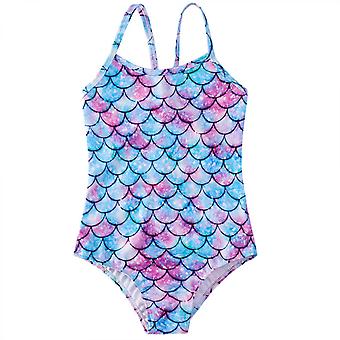 Veeki Girls One Piece Swimsuits Bathing Suits for Kids Cross Back Swimwear Beach Summer Swim Suits for 3-10 Years,120cm YY-183