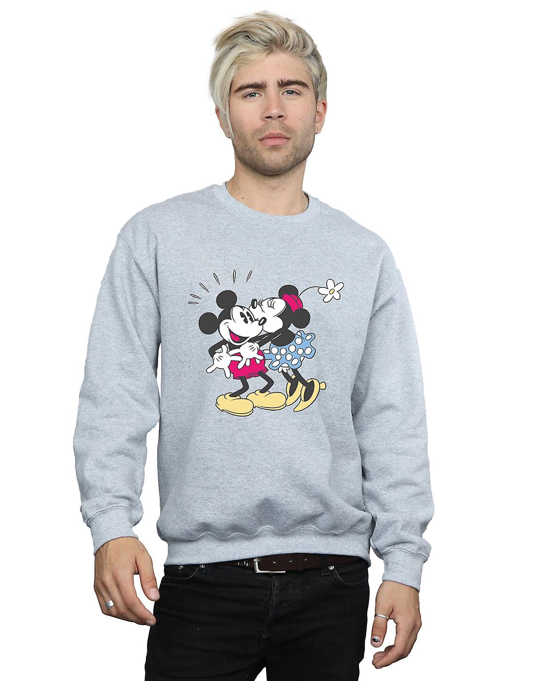 迪斯尼男士米老鼠和米妮老鼠吻运动衫