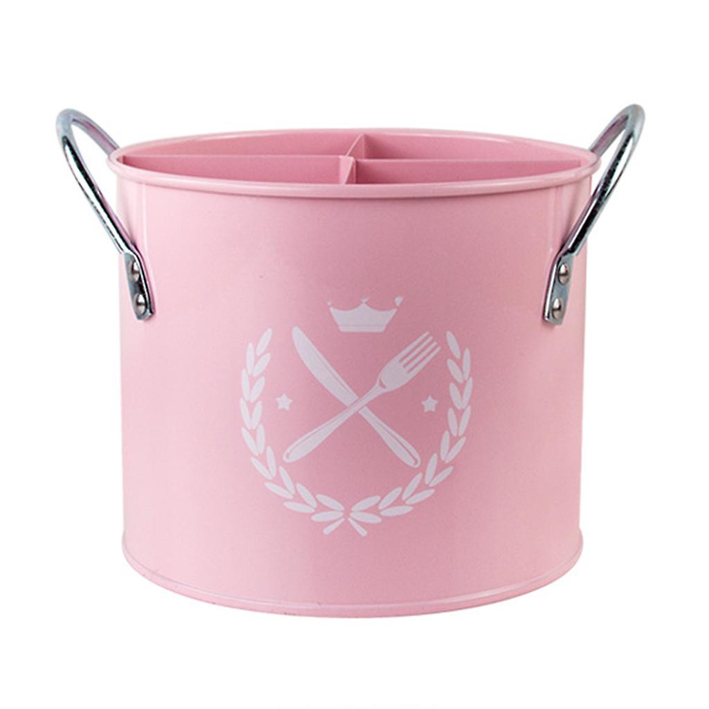 Metal Caddy Utensil Holder 4 Compartments Rustic Kitchen Spoon Basket Drying Bin