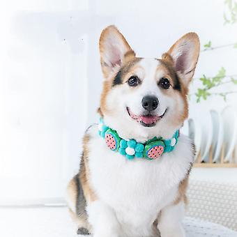 Pet Enjoy Dog Cat Flower Collar,Rainbow Floral Dog Cat Collar,Safety Adjustable Skin Friendly Pet Necklace Loop for Puppy and Kitten