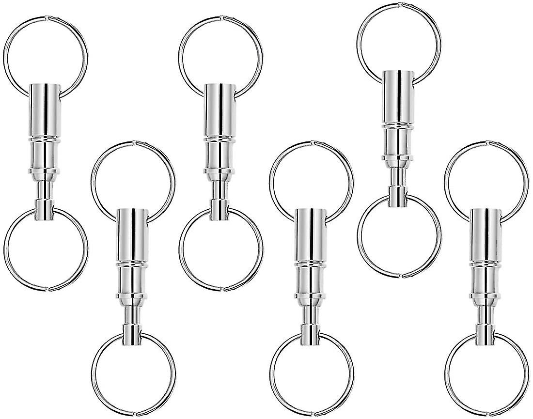 6 Pieces Quick Release Key Chains Detachable Key Rings Separate Removable Key Chains Double Detachable Key Rings For Gifts Practical Accessories