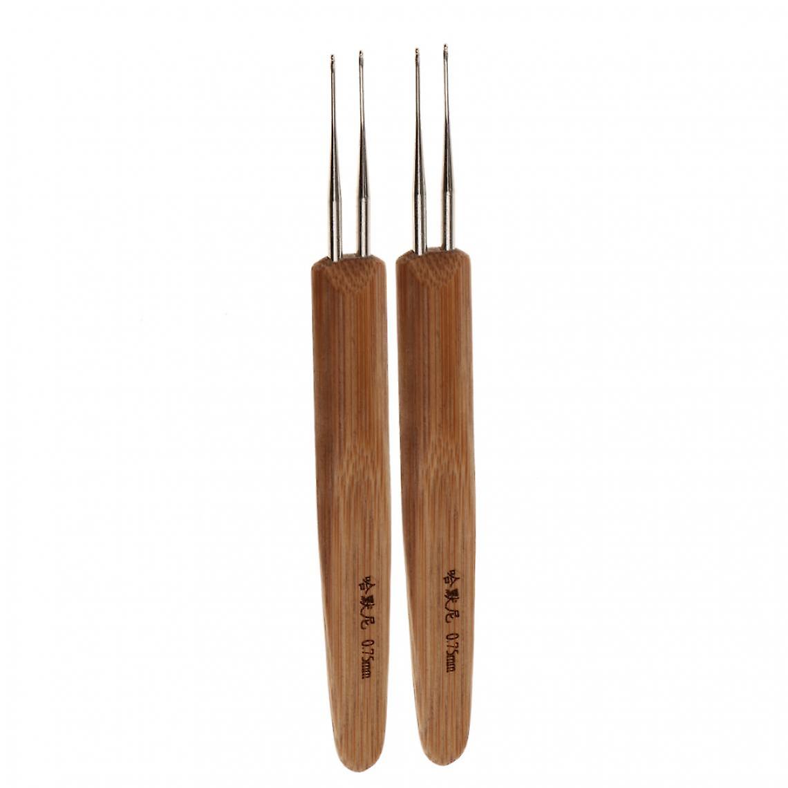 2pcs Double Hooks Hair Weaving Crochet Needles Dreadlock Tool 0.5mm