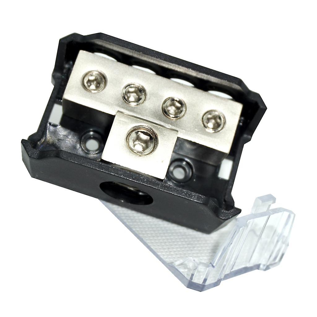 4-Way 0GA to 4GA Power/Ground Wire Distribution Block for Audio Amp Systems