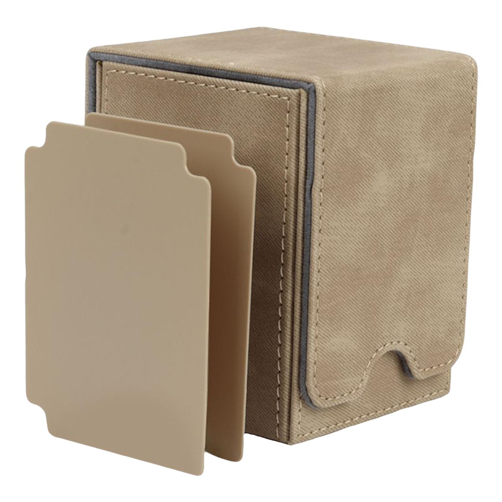 Leder Deck Case 100+ Sleeved Karten für Visitenkarten Hellbraun