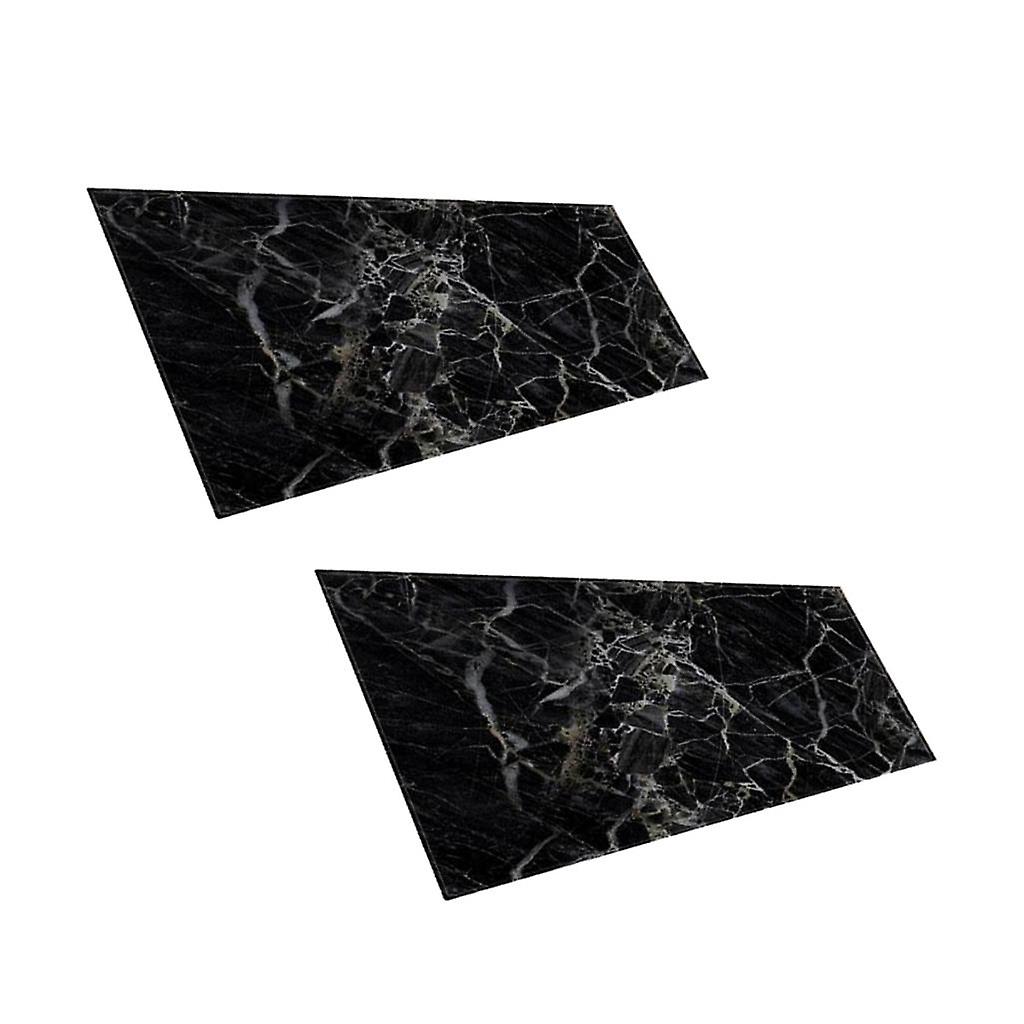 2Pcs Marble Pattern Door Mat Hallway Runner Bedroom Area Rug Carpet