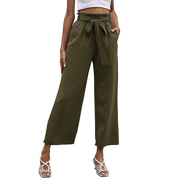 Drape Trousers Flared Casual Trousers Nine-point Bud Tie Ladies Wide-leg Trousers