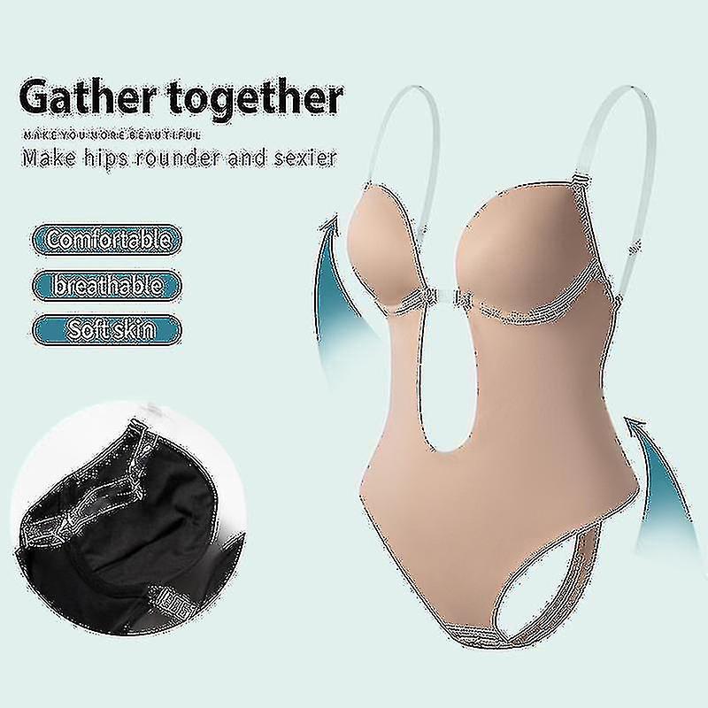 ديب V-الرقبة Shapewear الجسم المشكل المرأة الأشرطة الشفافة مبطن الضغط حتى مشد الملابس الداخلية حمالة الصدر غير مرئية الملابس الداخلية