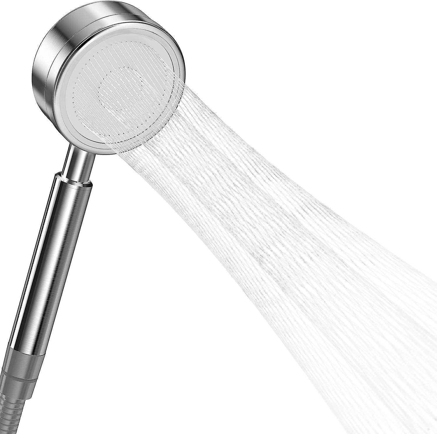 304 Stainless Steel Shower Head High Pressure Water Saving Design Adjustable Waist Shaped Spray Easy Install Bathroom Fixture