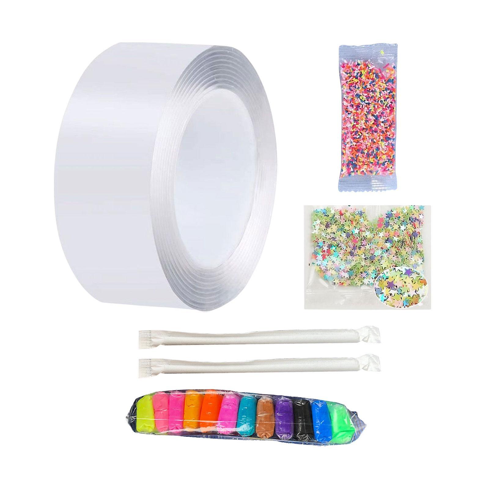 Multifunctional Double Sided Tape Funny for Blowing Bubble Toy 2mmx5cmx2m Sequins