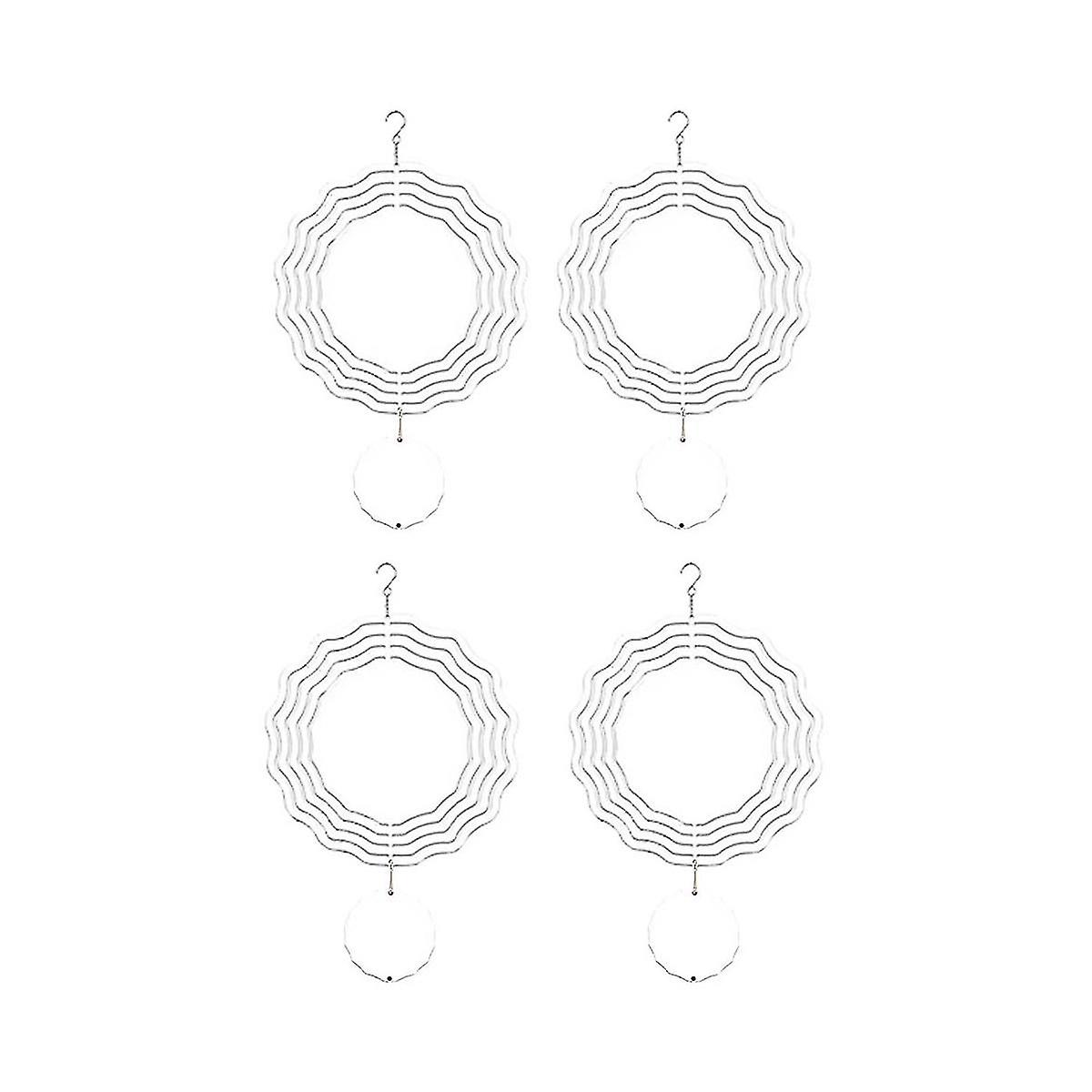 4pcs 8 Inch Sublimation Wind Spinner Blanks 3d Wind Spinners Hanging Wind Spinners For Outdoor Gard