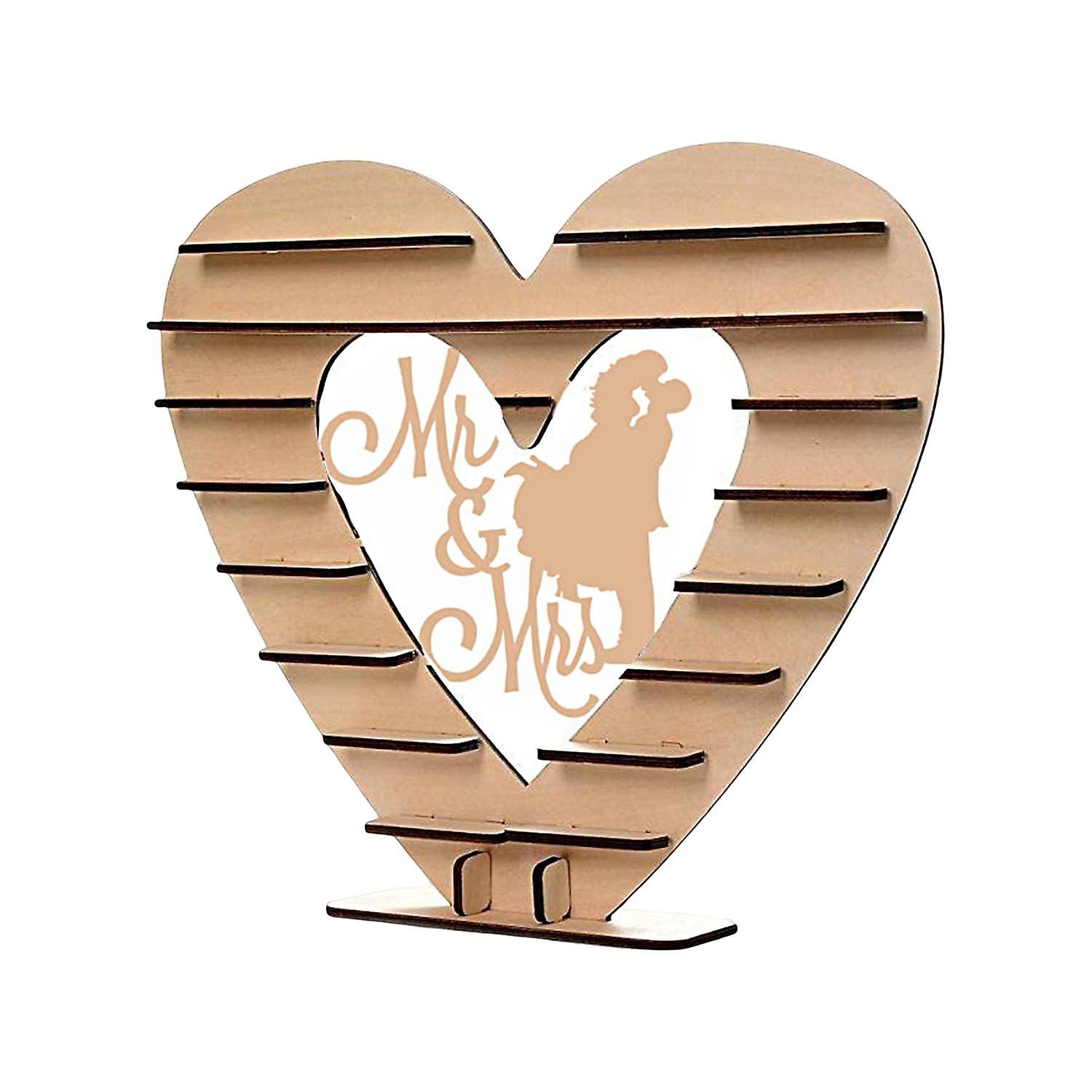 Chocolate Stand Multi-layers Rustic Wooden Detachable Easy Assembly DIY Basswood Love Heart Shape Ch