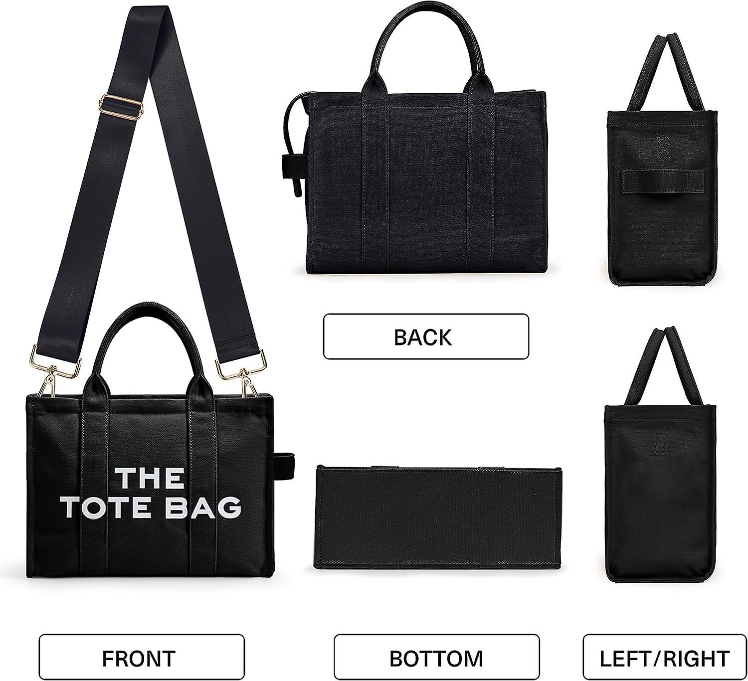 Heyone La borsa tote borsa da donna in tela Tote Bags Thicken Canvas Crossbody Borse a tracolla con cerniera e tracolla per lo shopping di viaggi s...