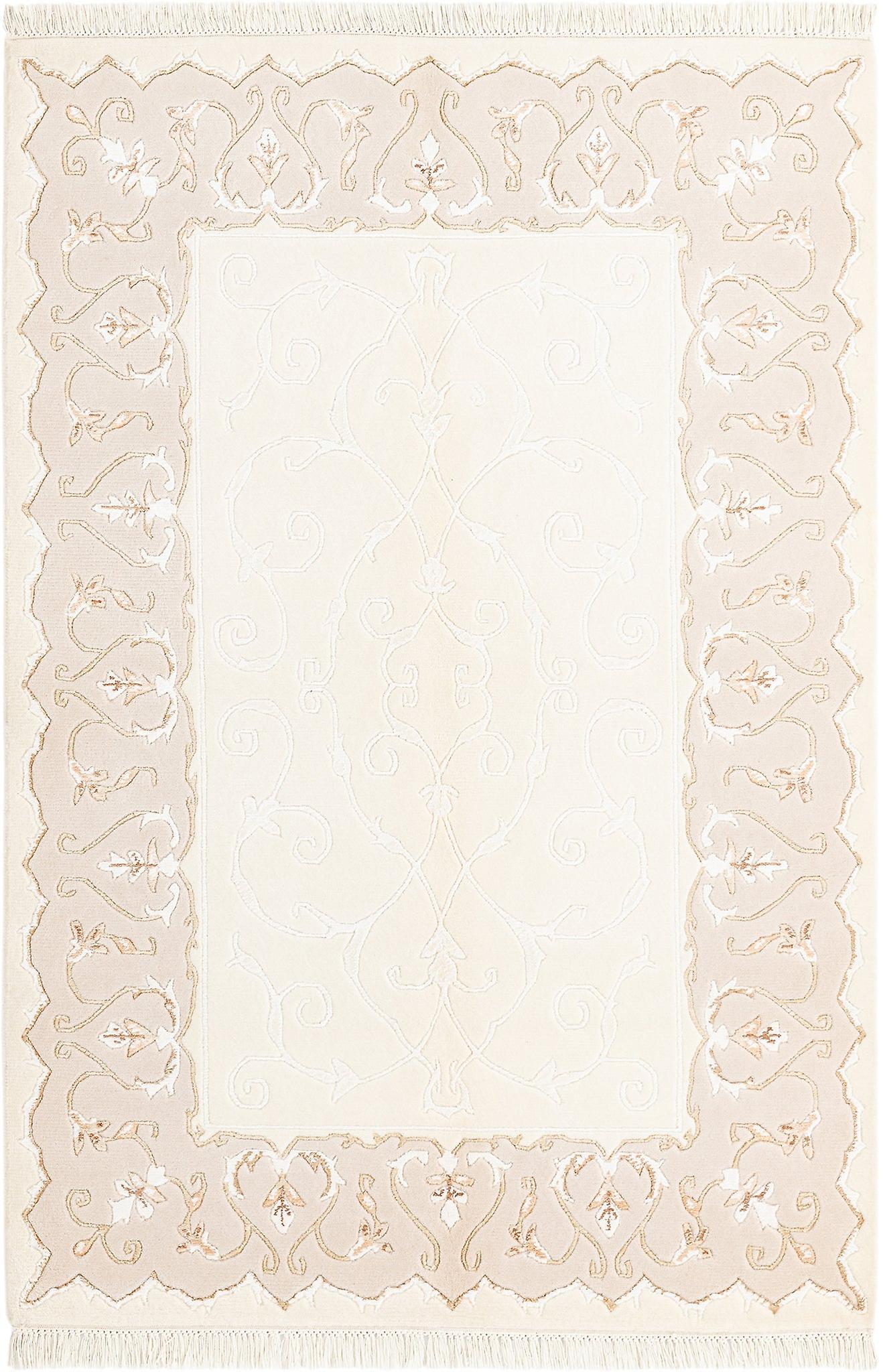 Hadorn Darya-印度 122x180 带米色手摇织机印度地毯