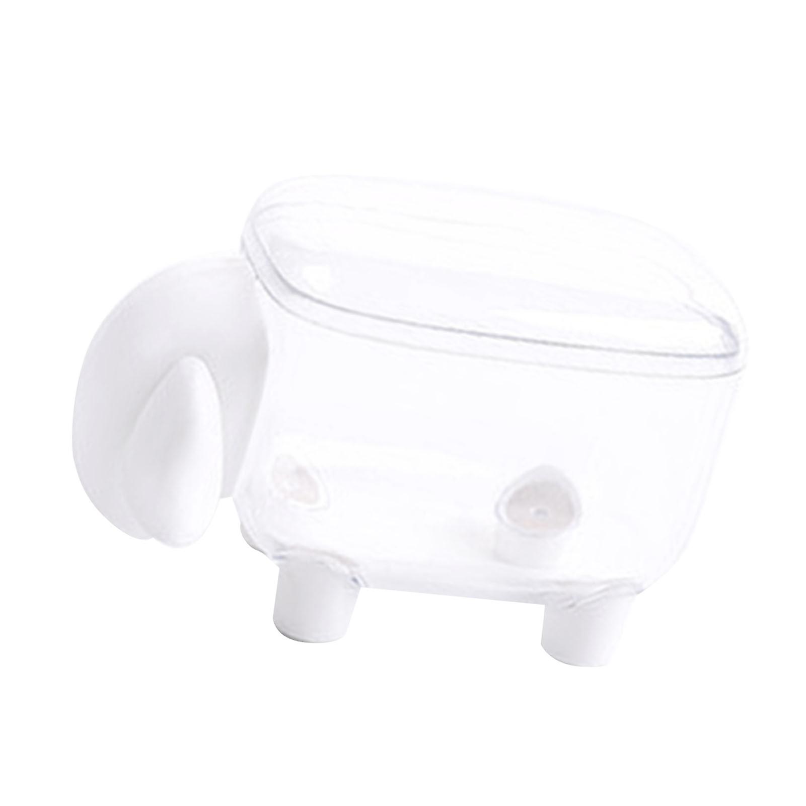 Cotton Swab Holder Sheep Design Transparent Toothpick Storage Box Container Home Decoration White 