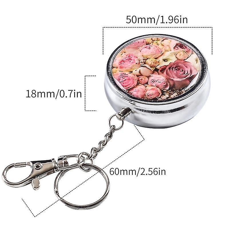 Ashtrays 12pcs Round Cigarette Keychain Portable Ashtrays Stainless Steel Pocket Key Ring Ashtray