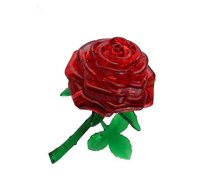 Red 3d Self-installed Rose Crystal Building Block ,diy Puzzle Educational Jigsaw Toy Az19162