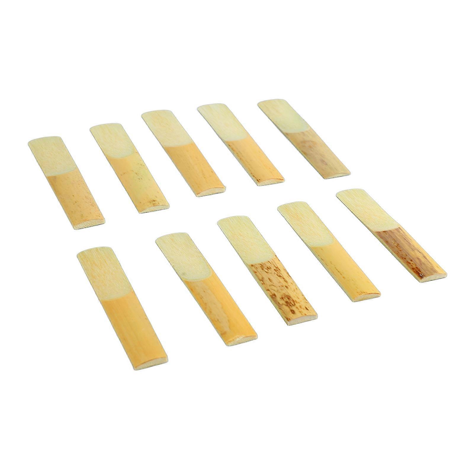 10Pcs Saxophone Eb Clarinet Reeds Strength 2 Robust Professional Sax Eb Clarinet Reed Set Wood Color Number 2
