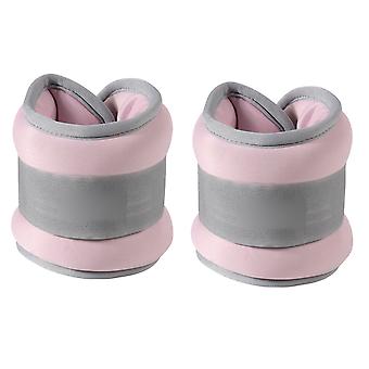 2pcs Hand Tied Sandbag Adjustable Strap Hook and Loop Strength Training Ankle Sandbag for Dance 2.2lb