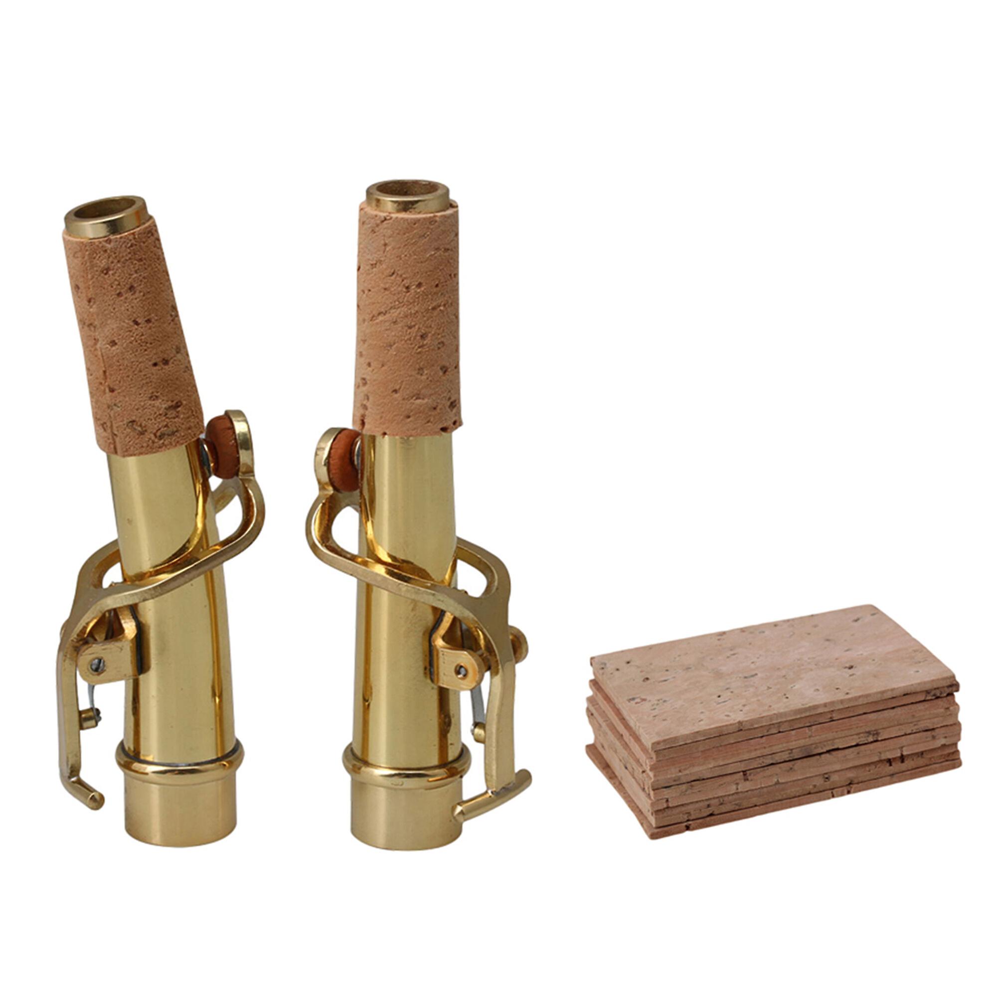 12 Pcs Soprano Saxophone Curved & Straight Neck w/ Natural Cork Pads