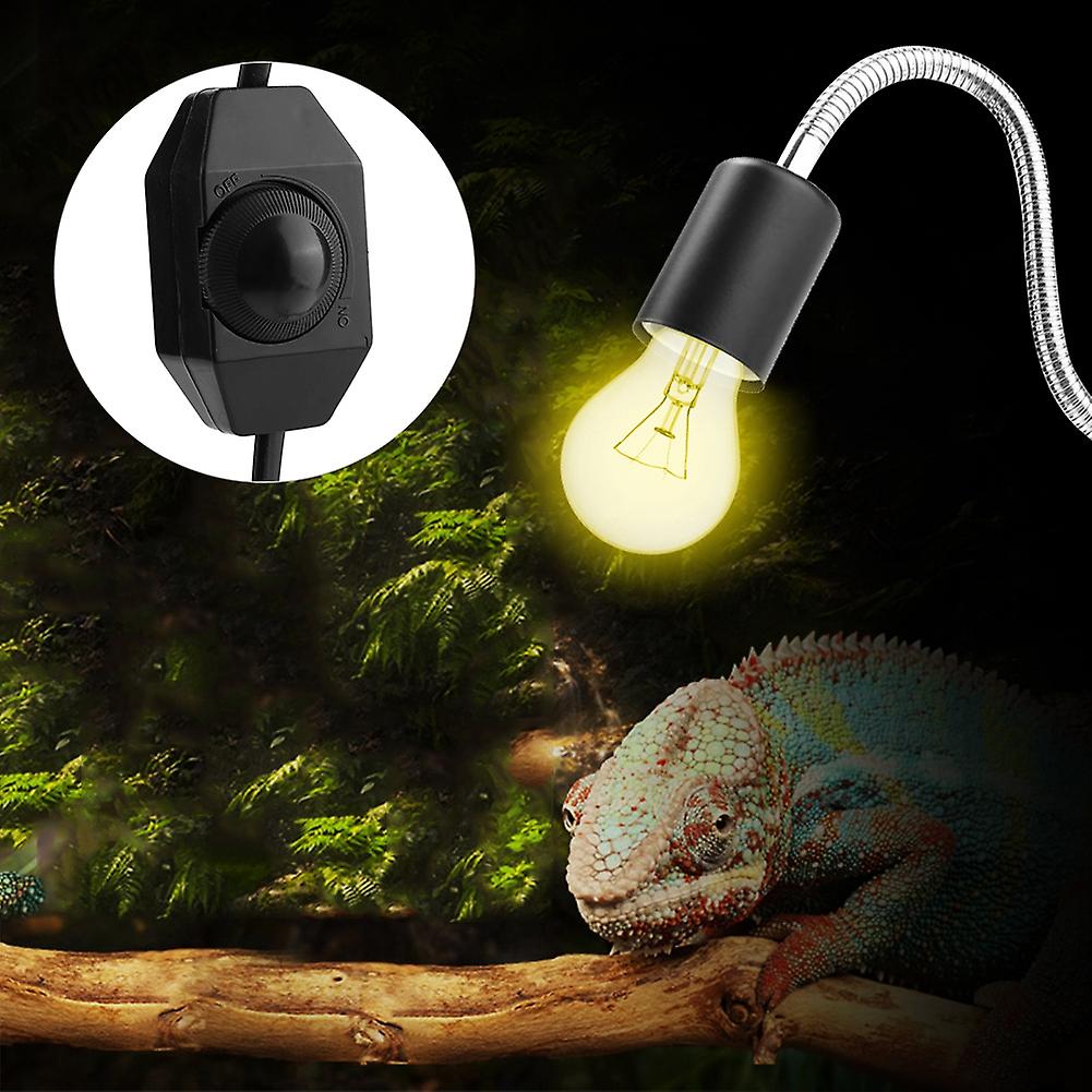 360° Rotating Reptile Heat Lamp Holder Clamp Stand Black 37cm