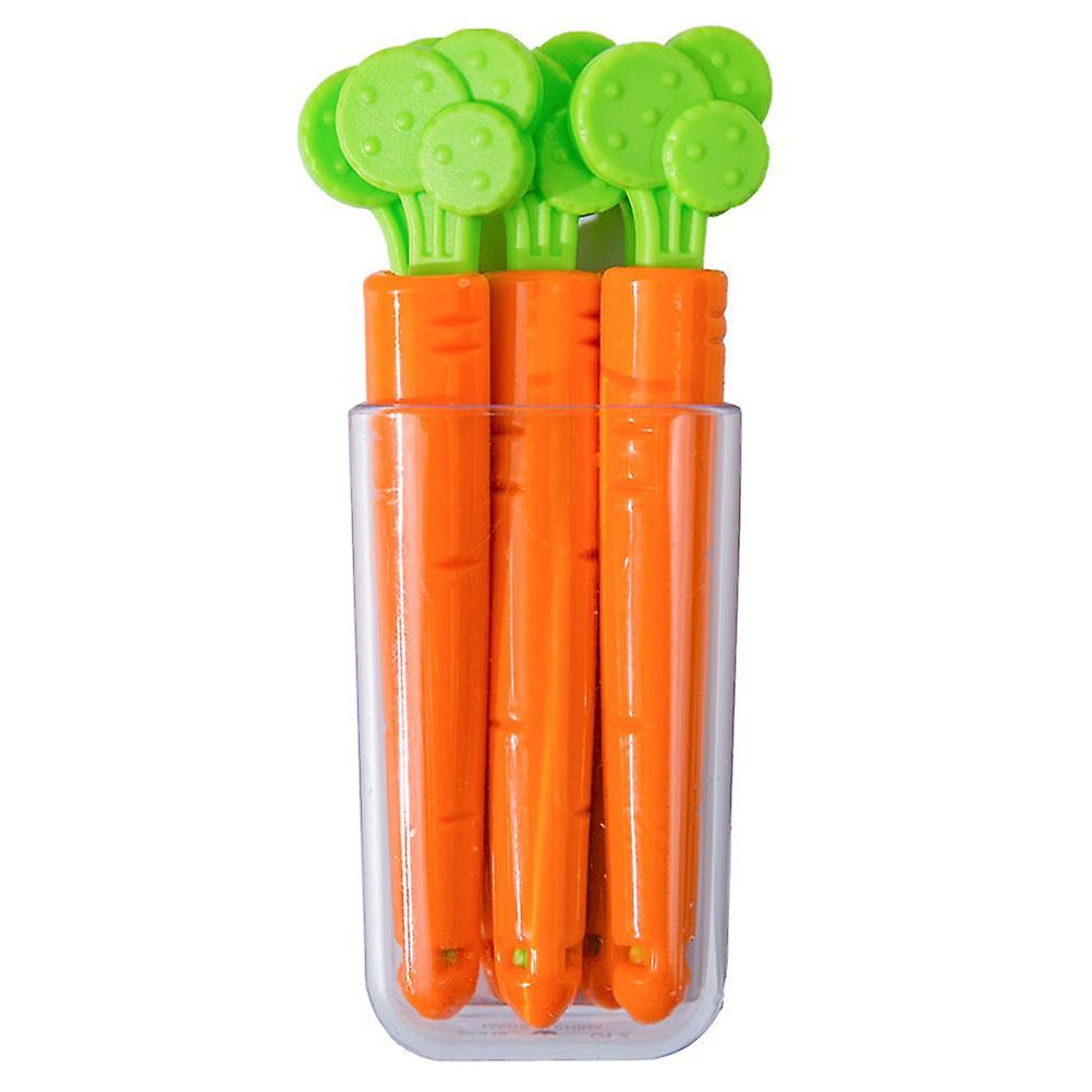 Reusable Food Bag Clips Multifunctional Sealing Clips Carrot Design Plastic Durable Easy-To-Use 5PCS For Secure Food Storage Recyclin