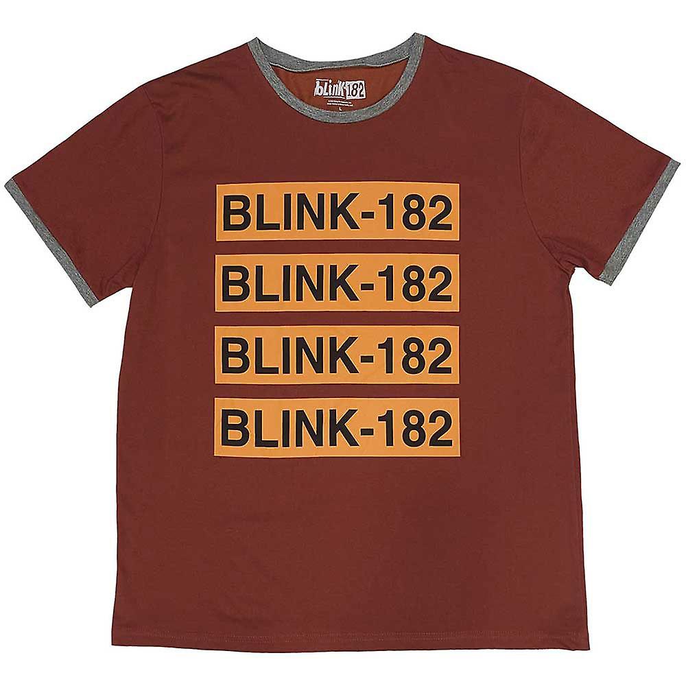 Blink 182 Logo Repeat Ringer T Shirt