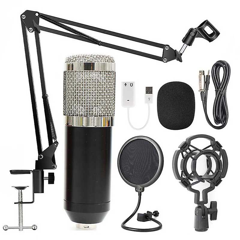 Condenser Microphone Mic Kit with Stand Broadcasting Studio Recording Kit