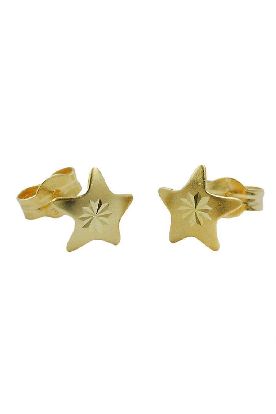 Stud Earrings Star Diamond Cut 8k Gold - Gl431117