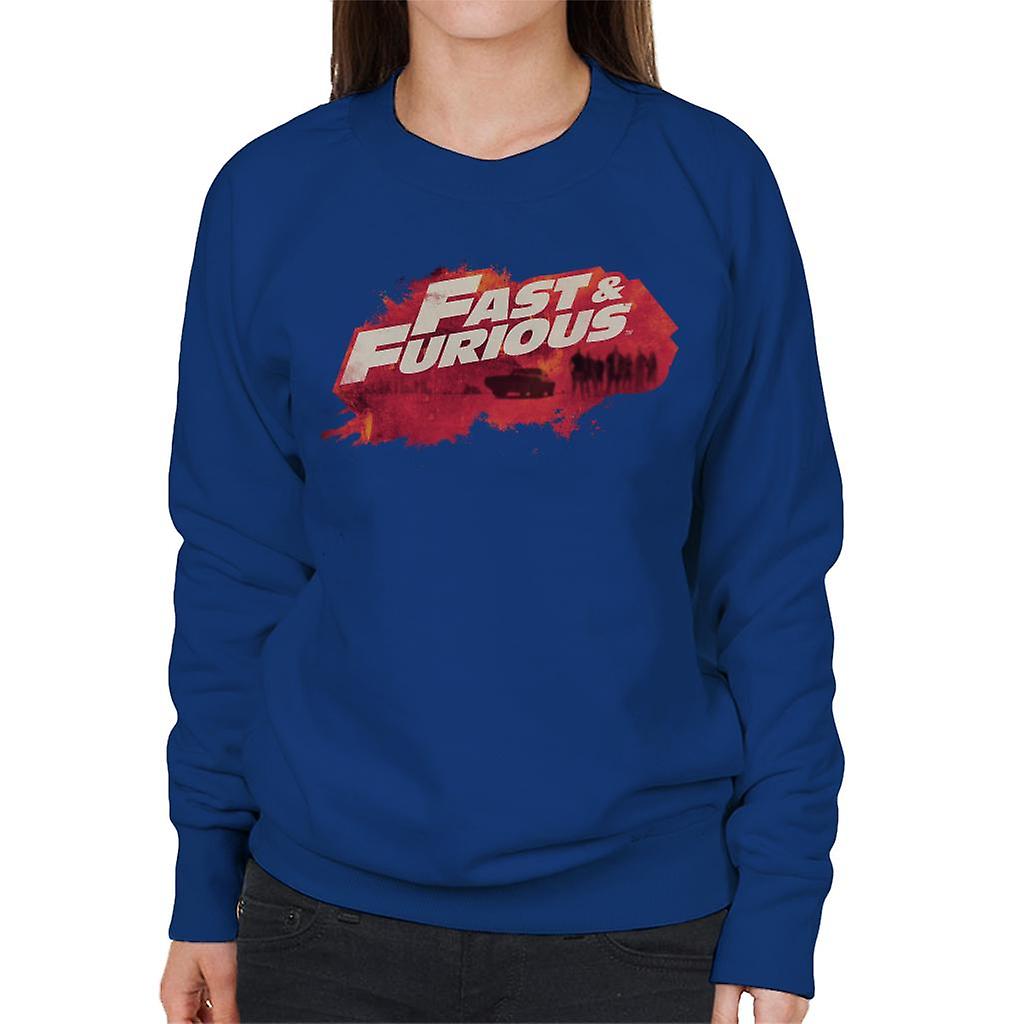 Fast and Furious Logo Character Backdrop Women's Sweatshirt