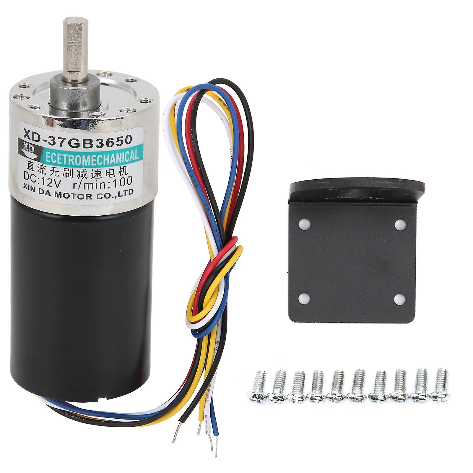 DC Brushless Motor Speed Reducer with Bracket CW CCW 12V for HighAccuracy Measuring Instrument(100rpm/min )