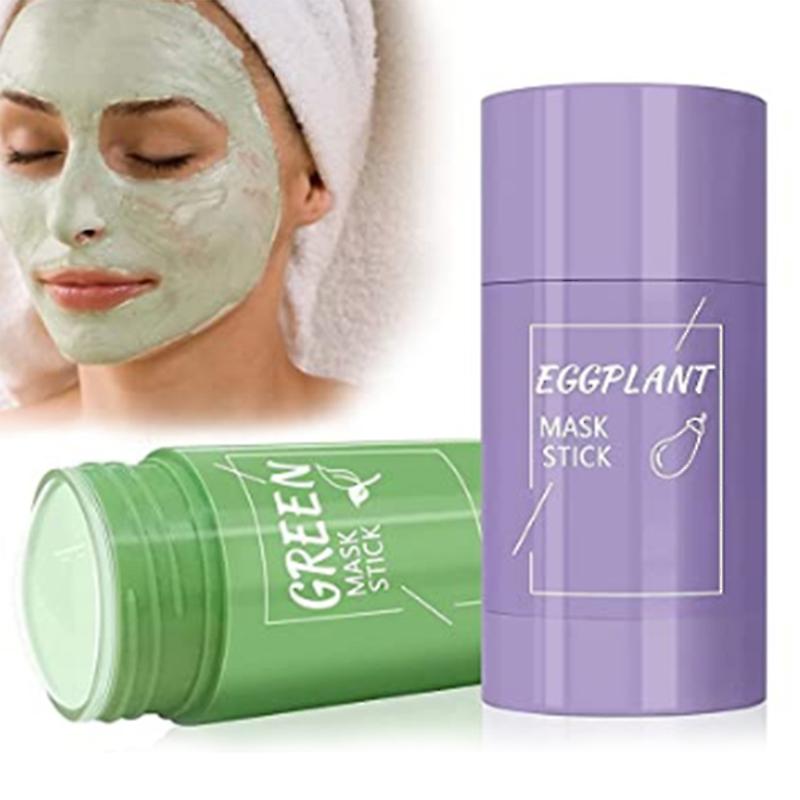 Lot de 2 Nettoyant Argile Masque Stick Thé / Aubergine Nettoyant Points Noirs Doux Nettoyage En Profondeur & Contrôle du Sébum Pour Toute La Peau Nouveau