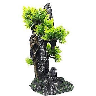 Akvarium Mountain View Stein Ornament Tree Rock Cave