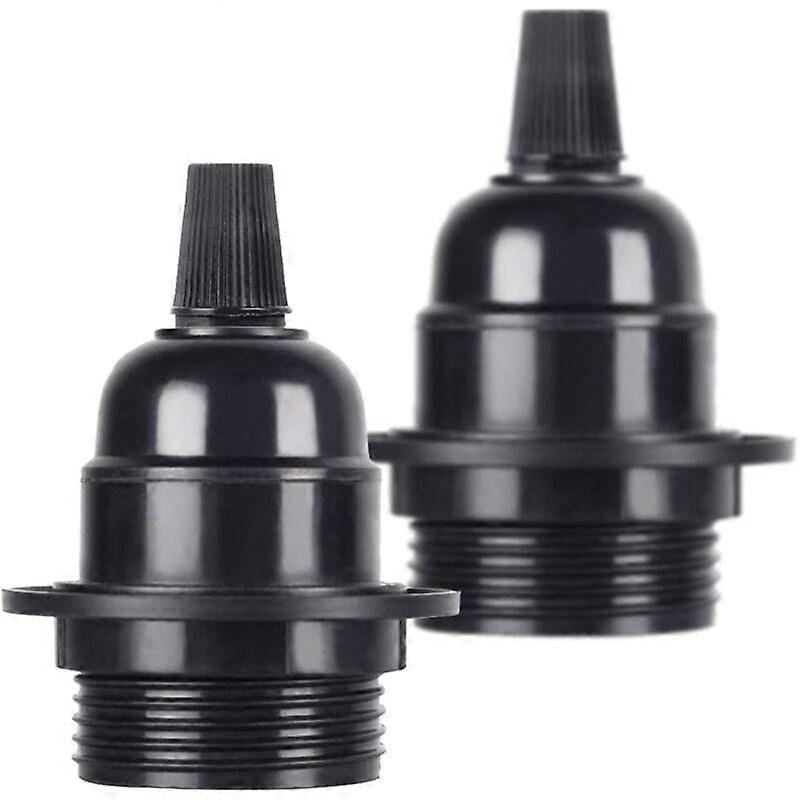 2Pcs/Pack Edison Screw ES E27 Light Bulb Lamp Holder Pendant Socket Black Bakelite