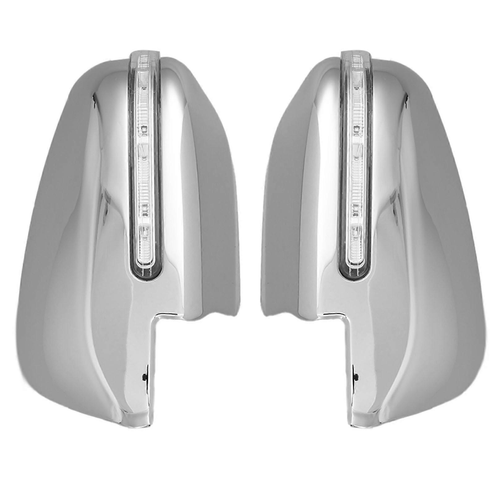 Pair Rear View Mirror Cover with LED Light Chrome Car Modification Fit for INNOVA 20162021 E2U511